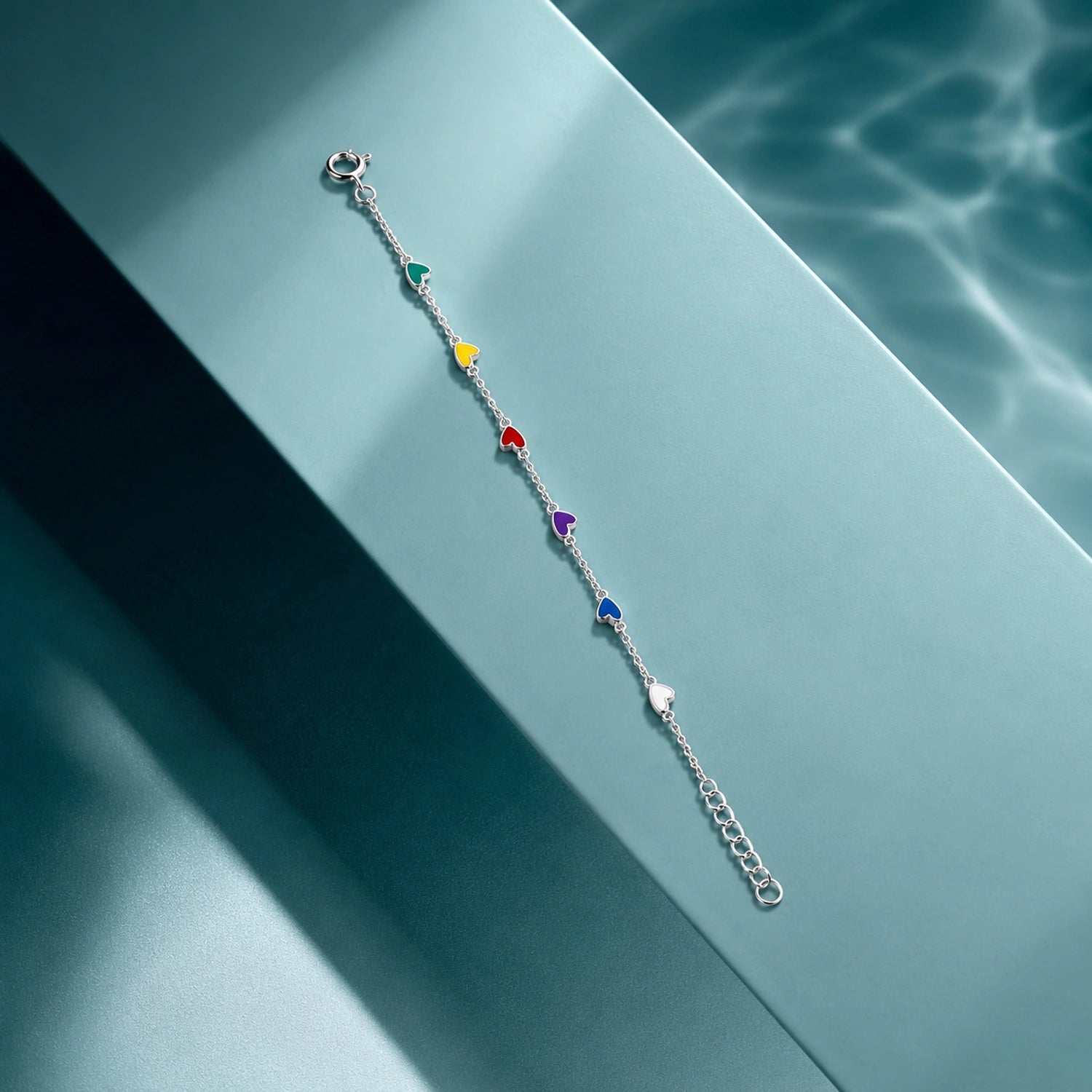 Rainbow Heart Charm Bracelet image 0