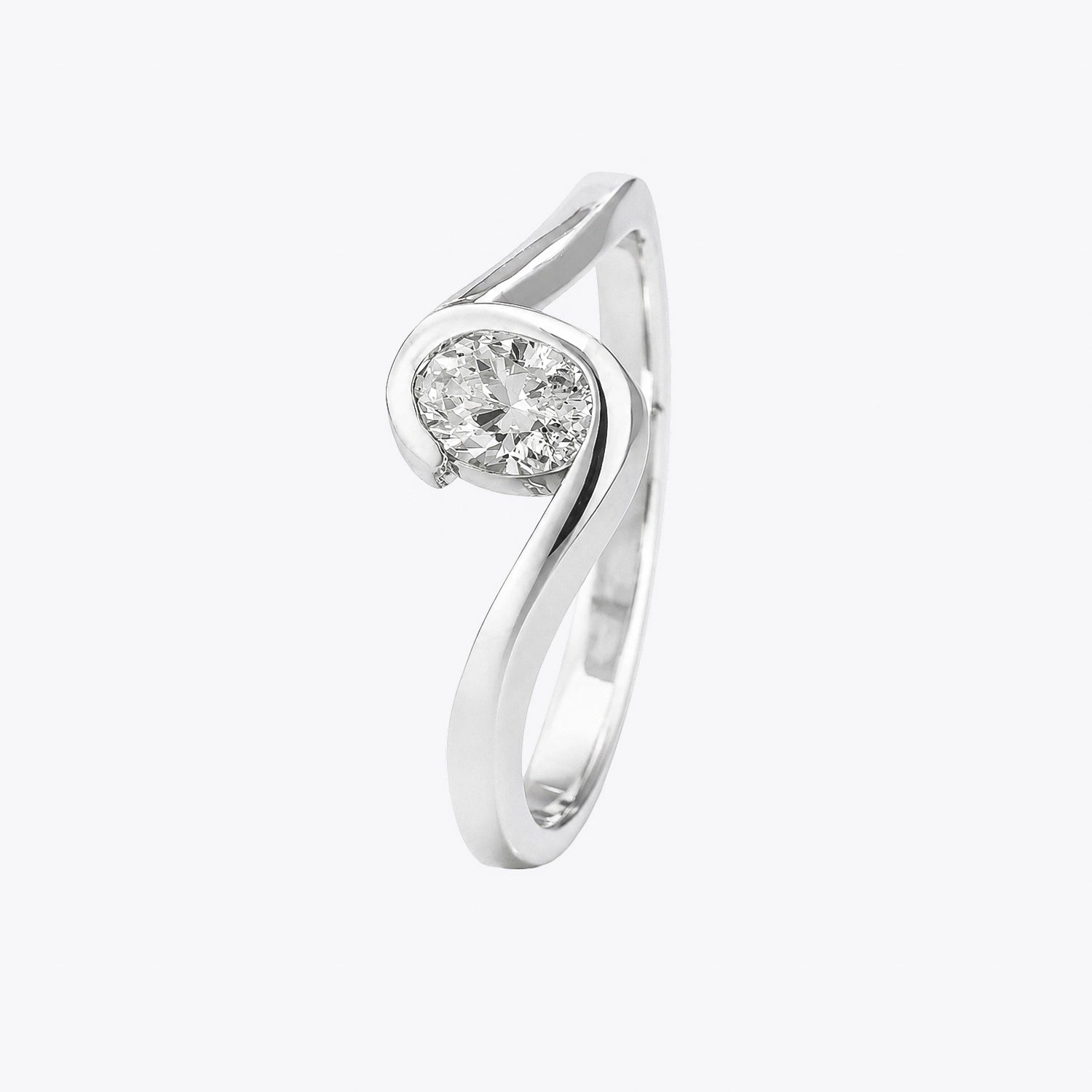 The Alencia Urban Serenade Swirl Oval Bypass Ring image 2