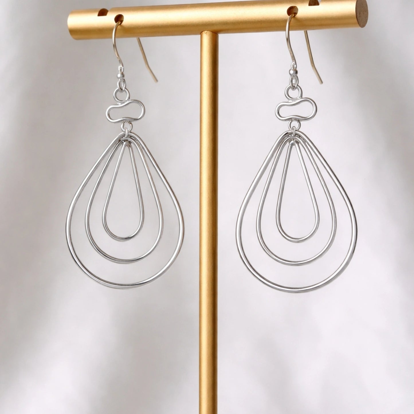 Silver Flow Teardrop Earrings image 0