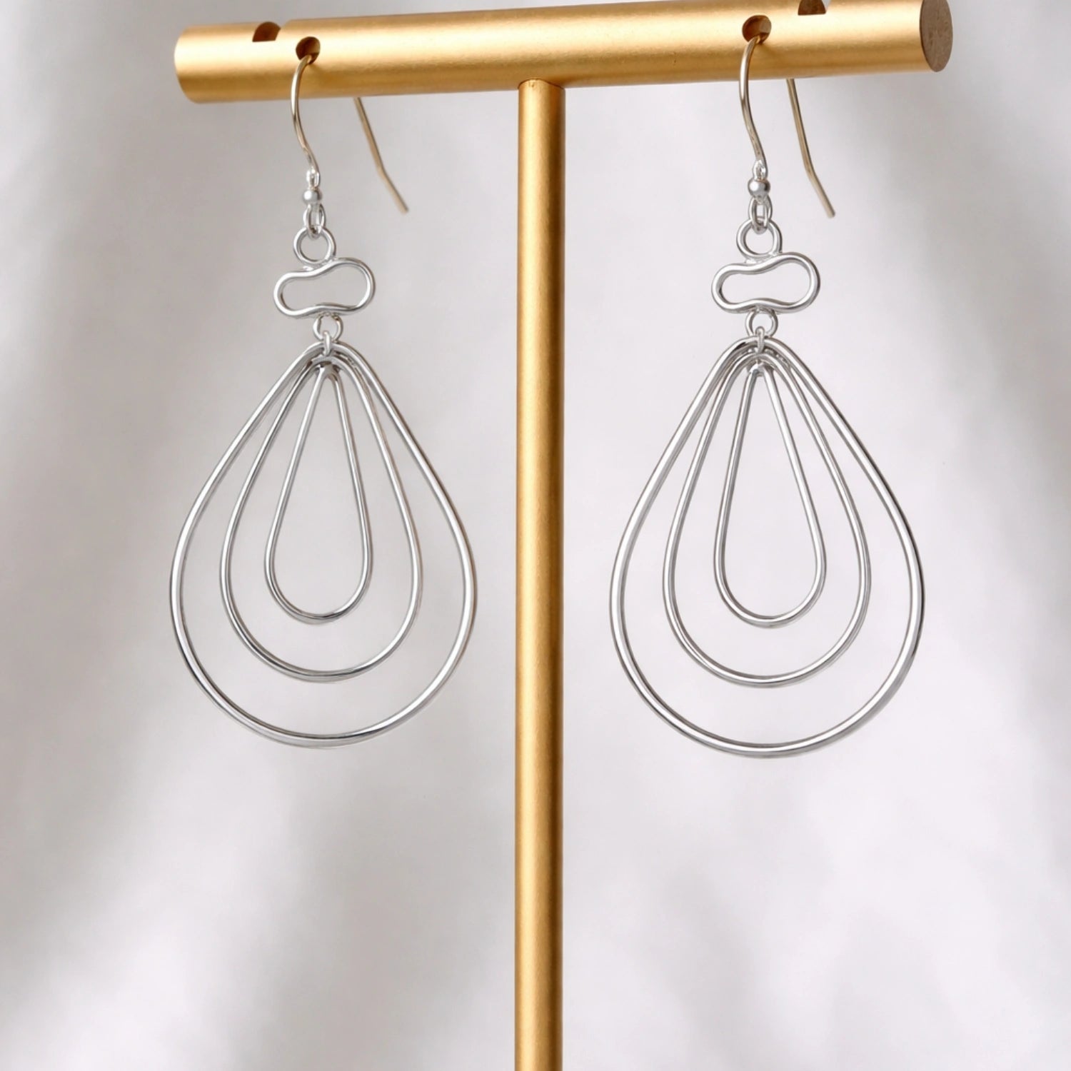 Silver Flow Teardrop Earrings image 0