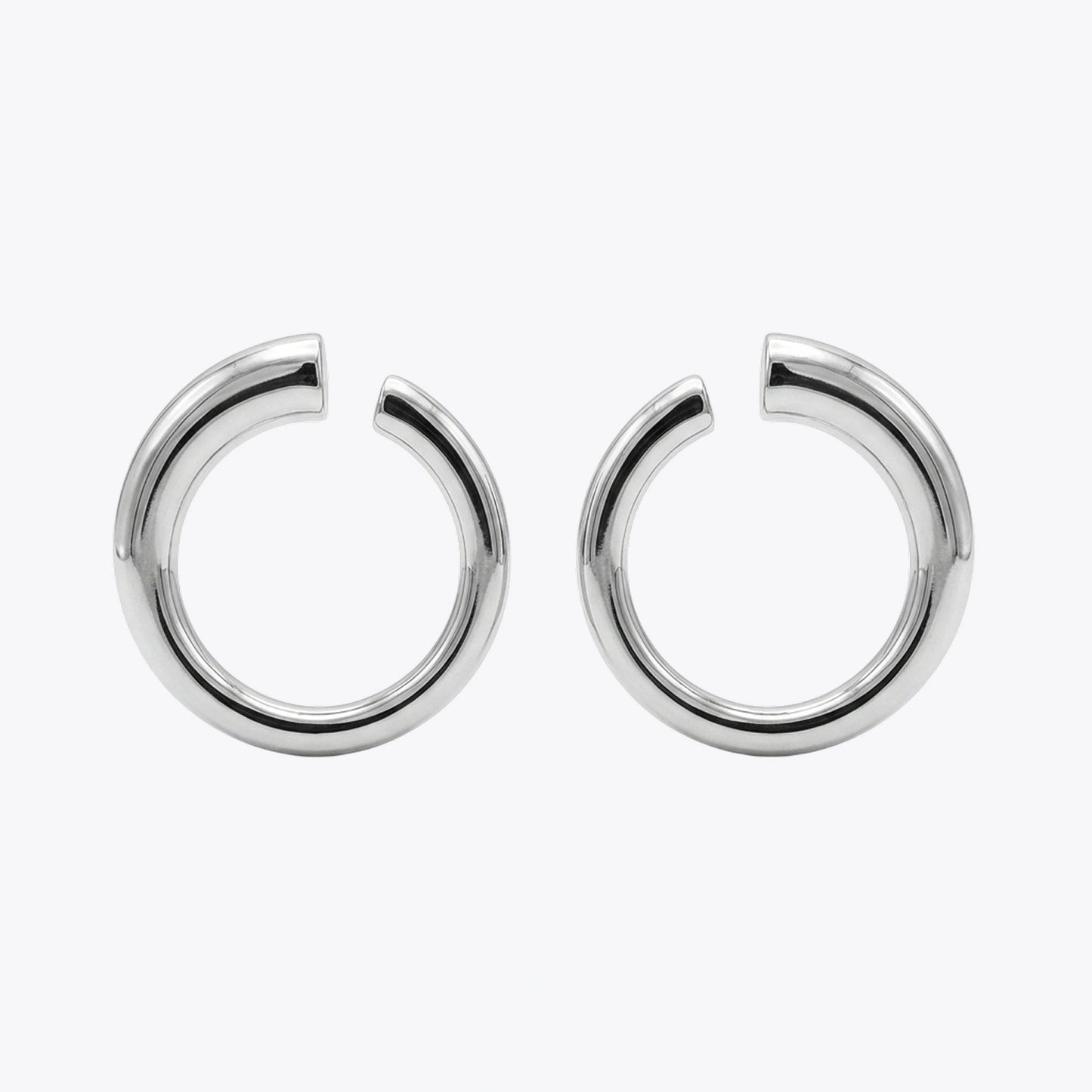 Silver Open Hoop Earrings image 2