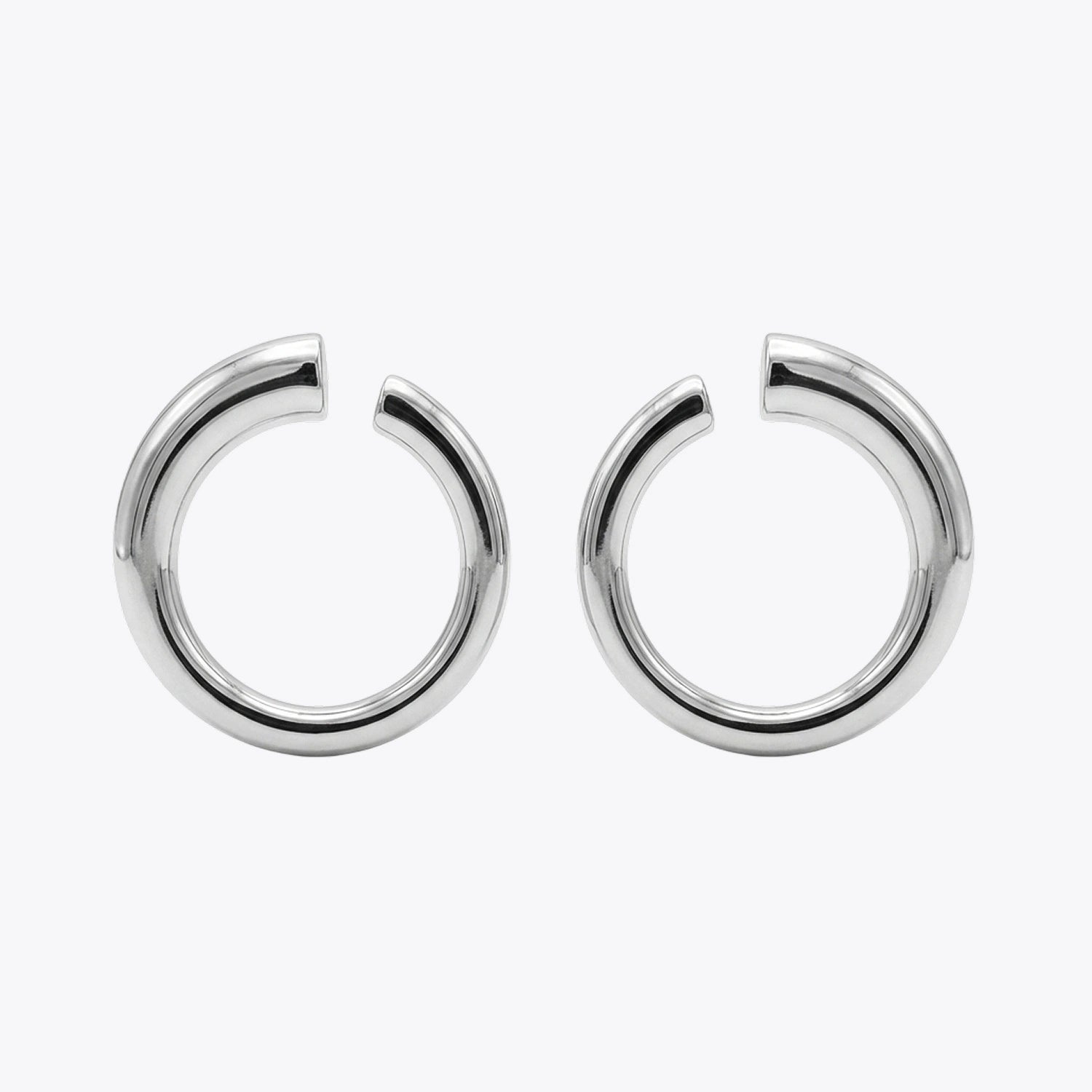 Silver Open Hoop Earrings image 2