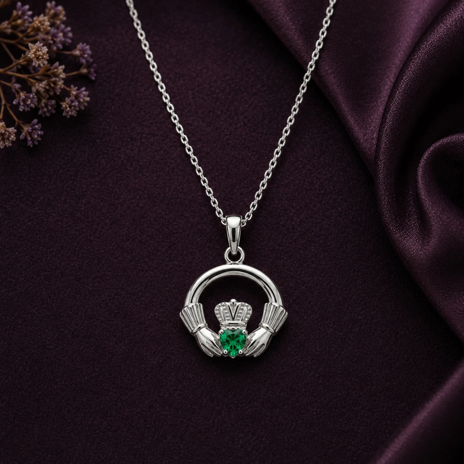 Silver Puffy Heart Pendant Necklace image 0