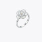 Pearl Bloom Silver Floral Ring image 2