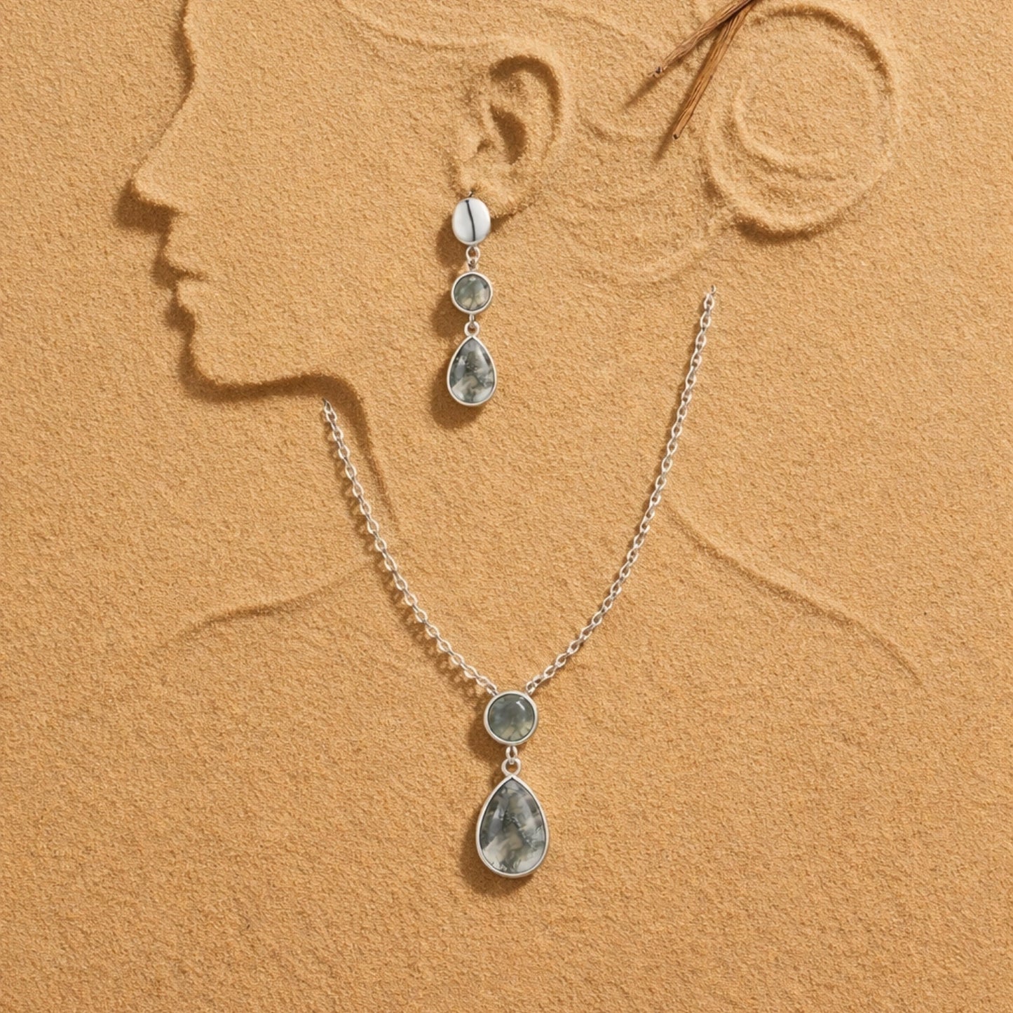 Alencia Moss Agate Forest Drop Set image 0