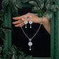 Rose Glow Round Drop Pendant &amp; Earrings Combo image 0