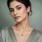 Moss Green Silver Pendant &amp; Earring Combo image 1