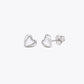 Silver Heart Mother-of-Pearl Stud Earrings image 2