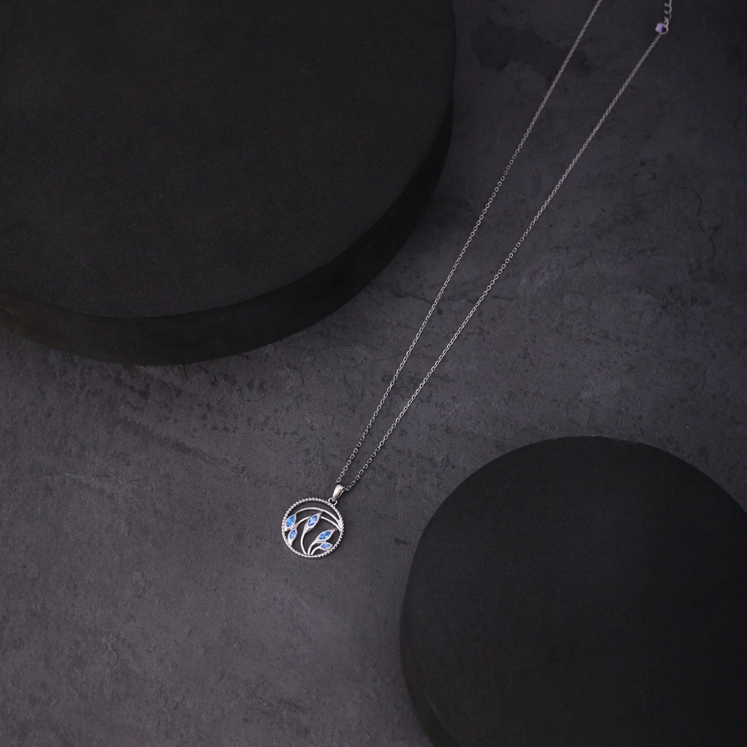 Ocean Bloom Silver Pendant Necklace image 0