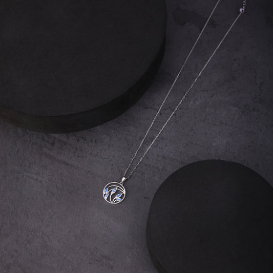 Ocean Bloom Silver Pendant Necklace image 0