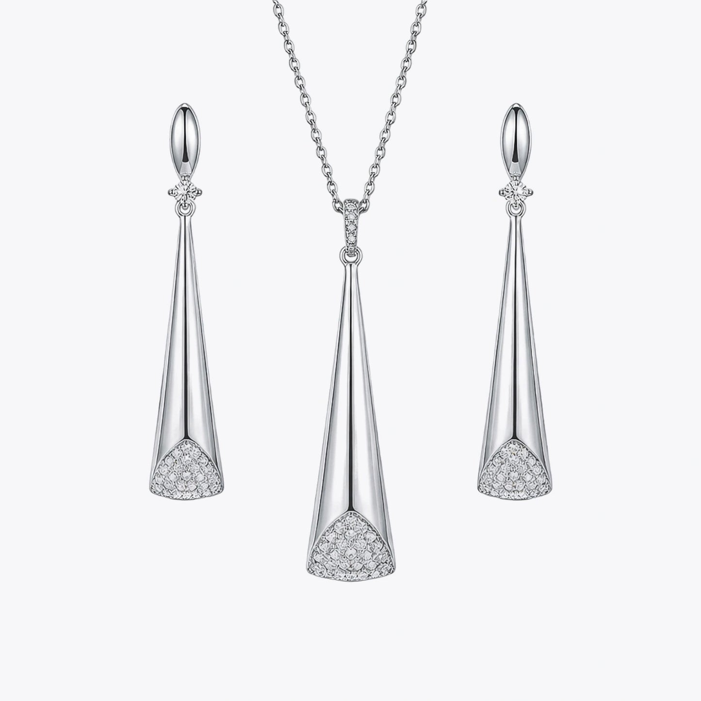Lustrous Baguette Loop &amp; Pearl Set image 2