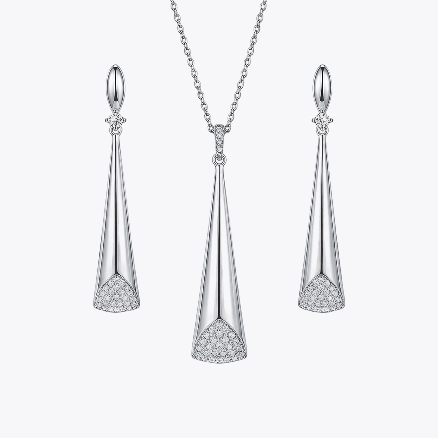 Lustrous Baguette Loop &amp; Pearl Set image 2