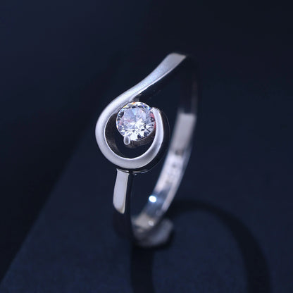 The Alencia Urban Serenade Teardrop Bypass Solitaire Ring image 0