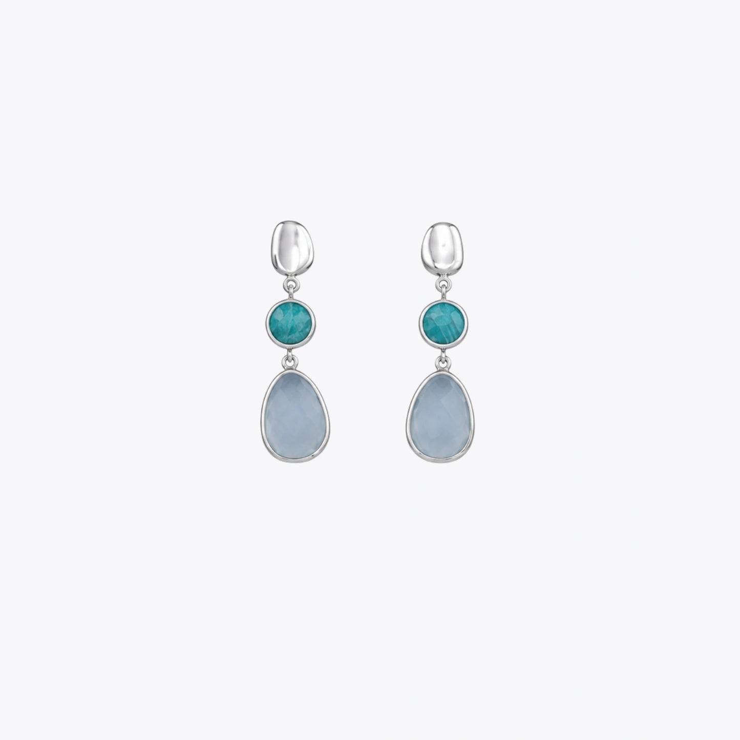 Aqua Pearl Drop Necklace &amp; Earrings Combo image 3