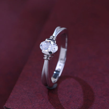 The Alencia Urban Serenade Fluted Oval Solitaire Ring image 0