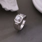The Alencia Urban Grooved Solitaire Silver Ring image 0
