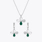 Emerald Bloom Necklace &amp; Earrings Combo image 2