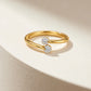 Gold Plated Silver Dual Stone Open Ring image 0