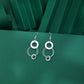 Layered Circle Silver Drop Earrings image 0