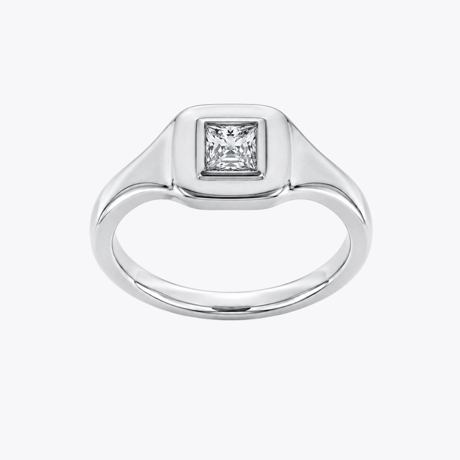 Silver Shield Solitaire Ring image 3