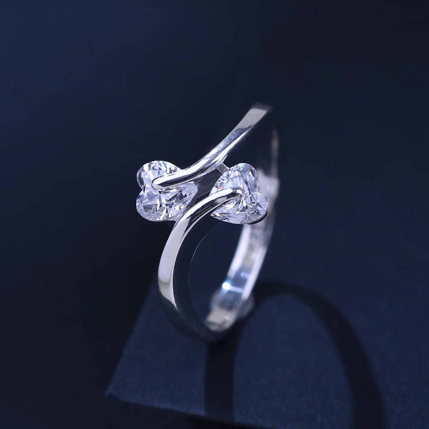 The Alencia Urban Serenade Twin Heart Bypass Ring image 0