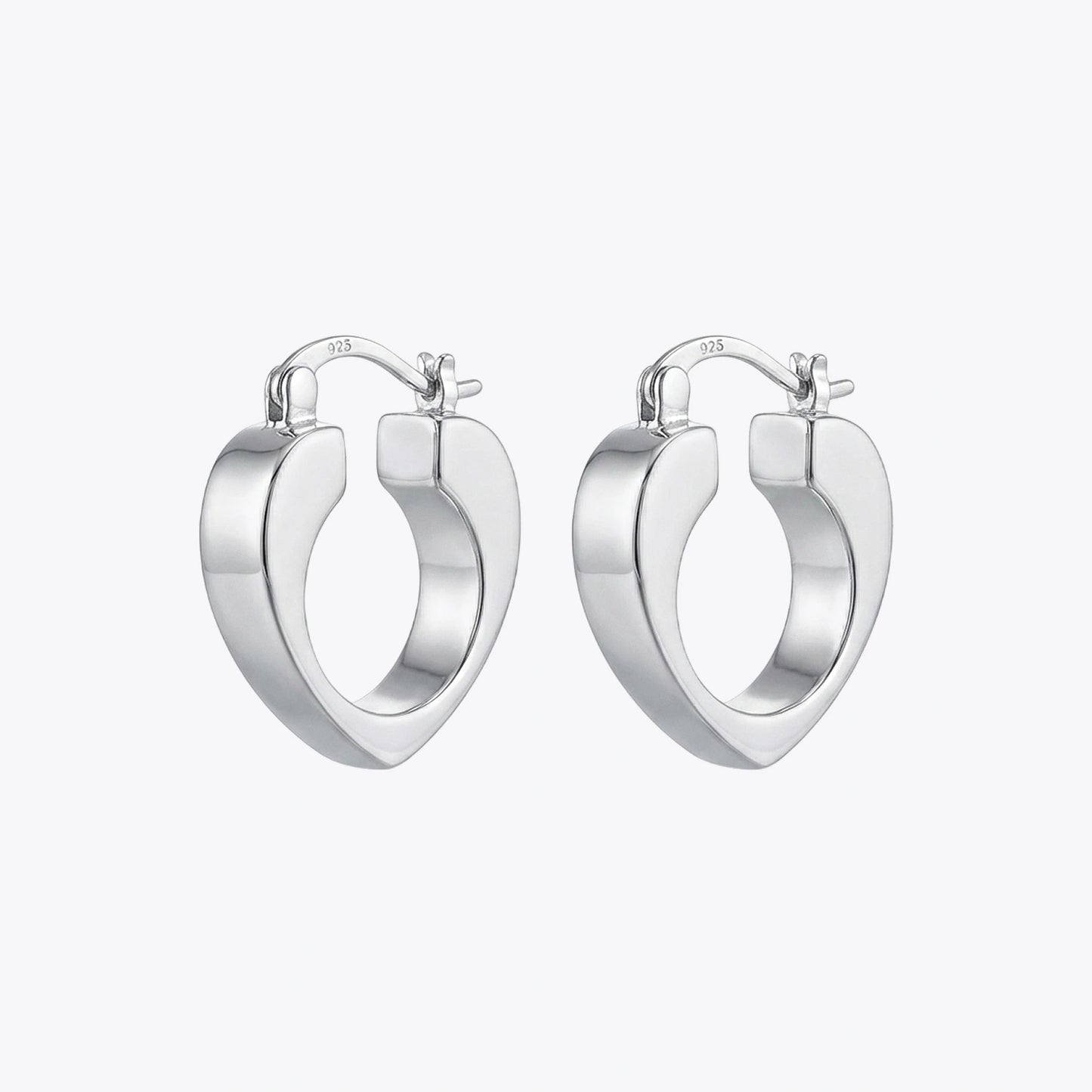 925 Silver Heart Hoop Earrings image 2