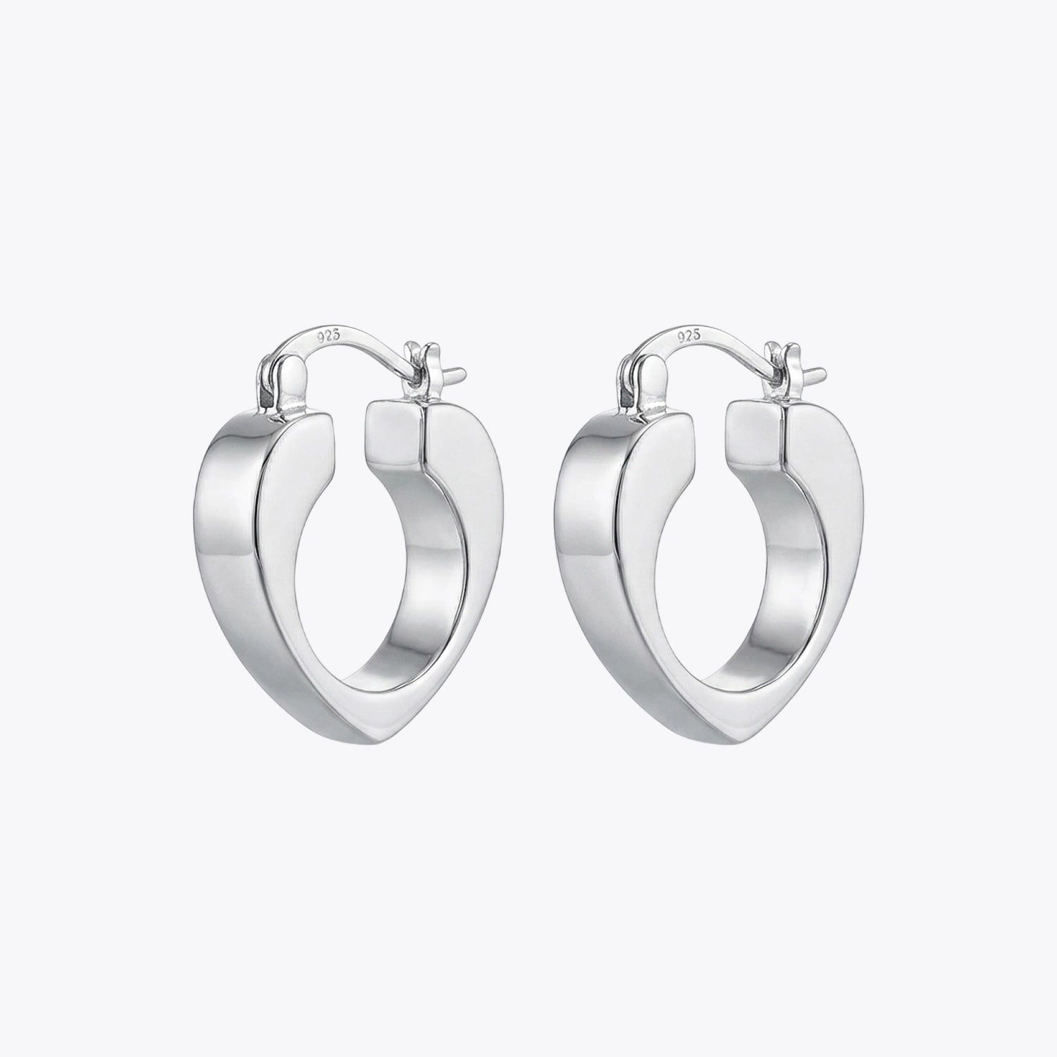 925 Silver Heart Hoop Earrings image 2