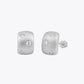 Silver Textured Floral Huggie Earrings image 2