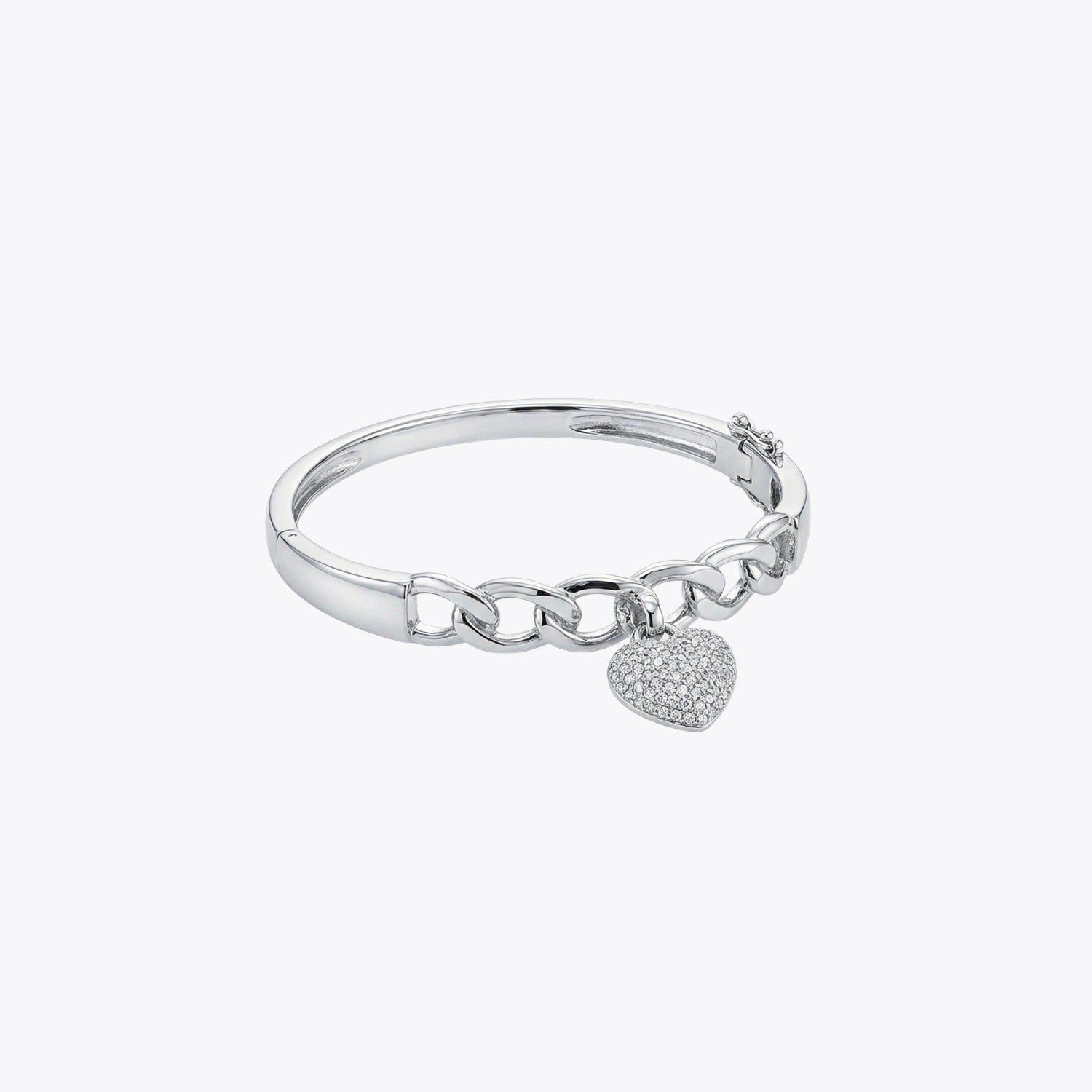 Silver Heart Charm Link Bracelet image 2