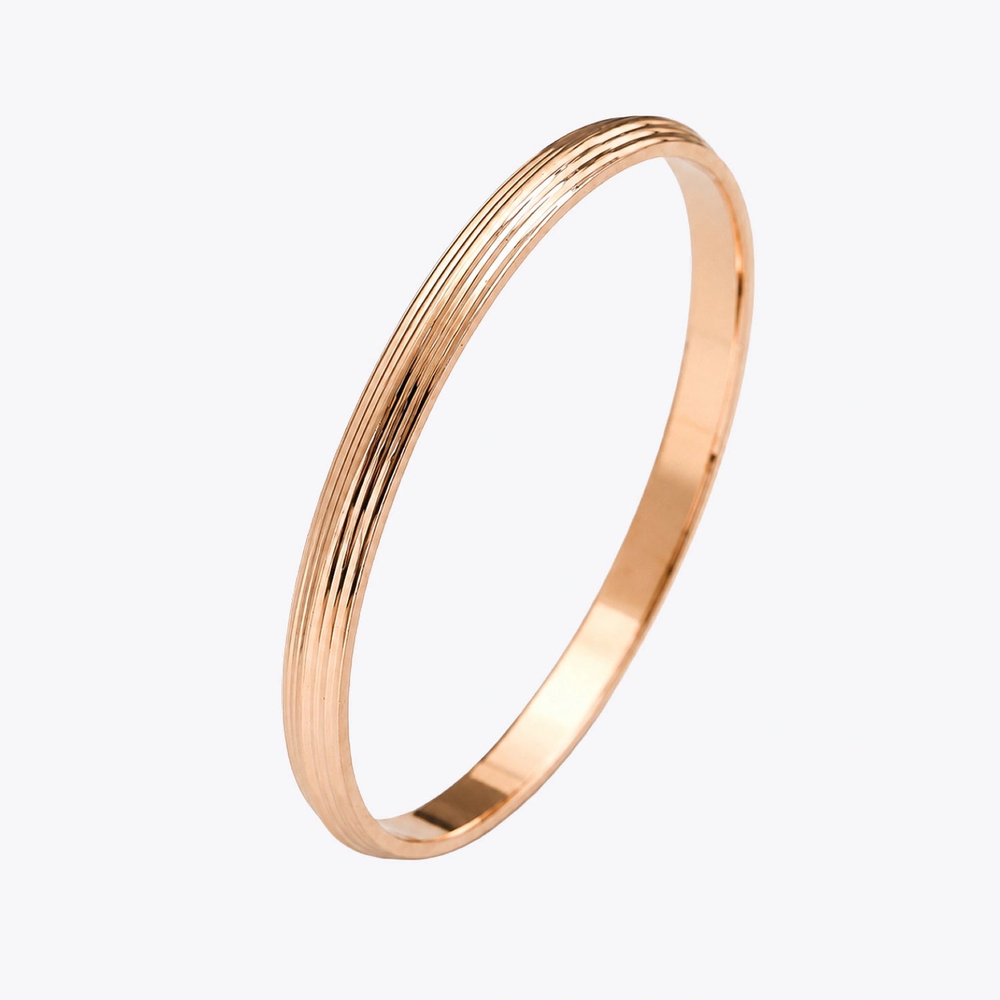 The Alencia Urban Grooved Rose Gold Bangle image 2