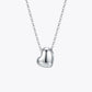Silver Puffy Heart Pendant Necklace image 2