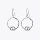 Silver Orbit Ball Drop Earrings image 2