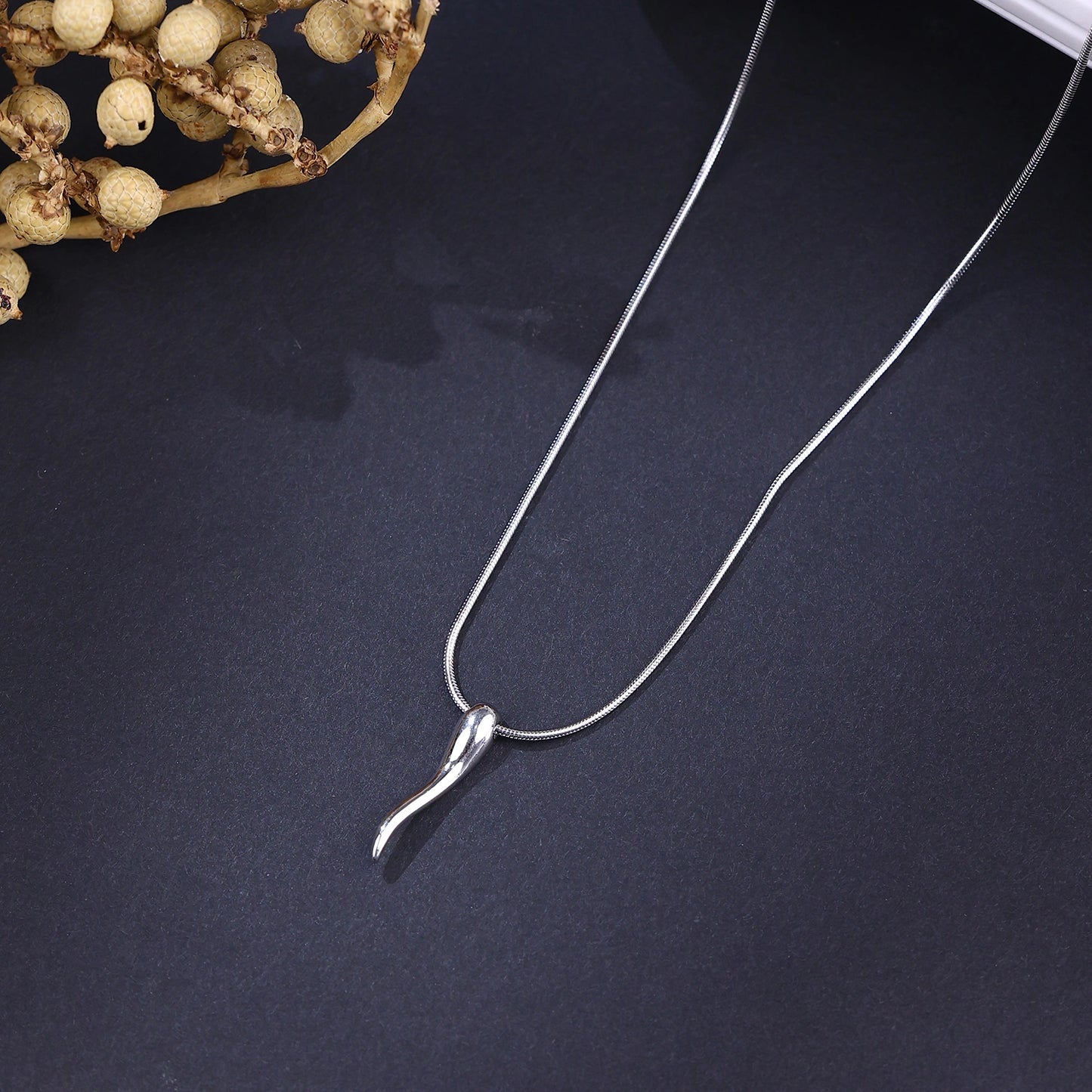 The Alencia Urban Cornetto Silver Pendant Necklace image 0