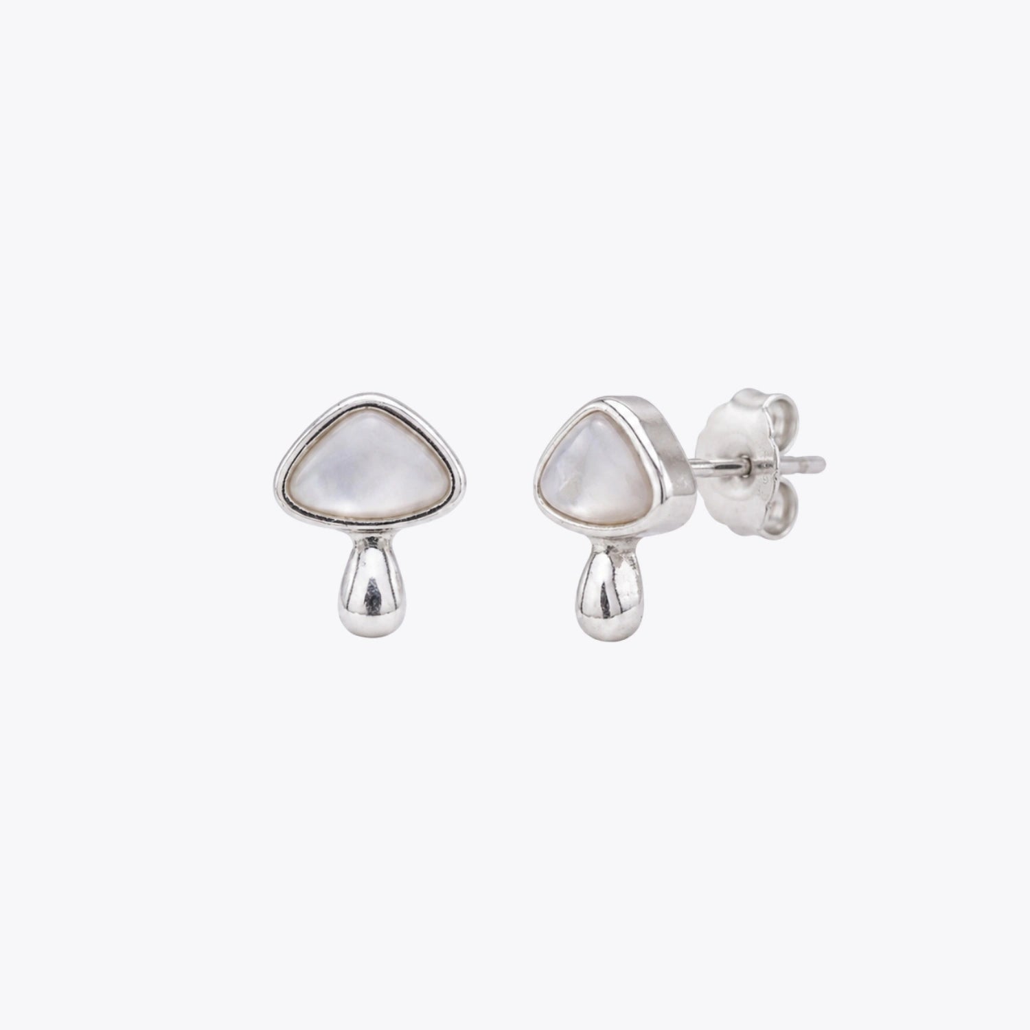 Pearl Teardrop Silver Stud Earrings image 2