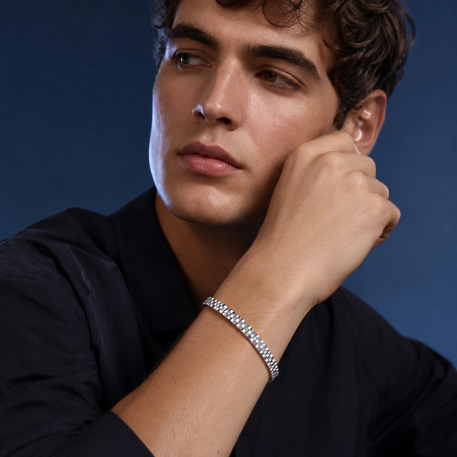 Alencia Luxe Grid 925 Sterling Silver Bracelet image 1