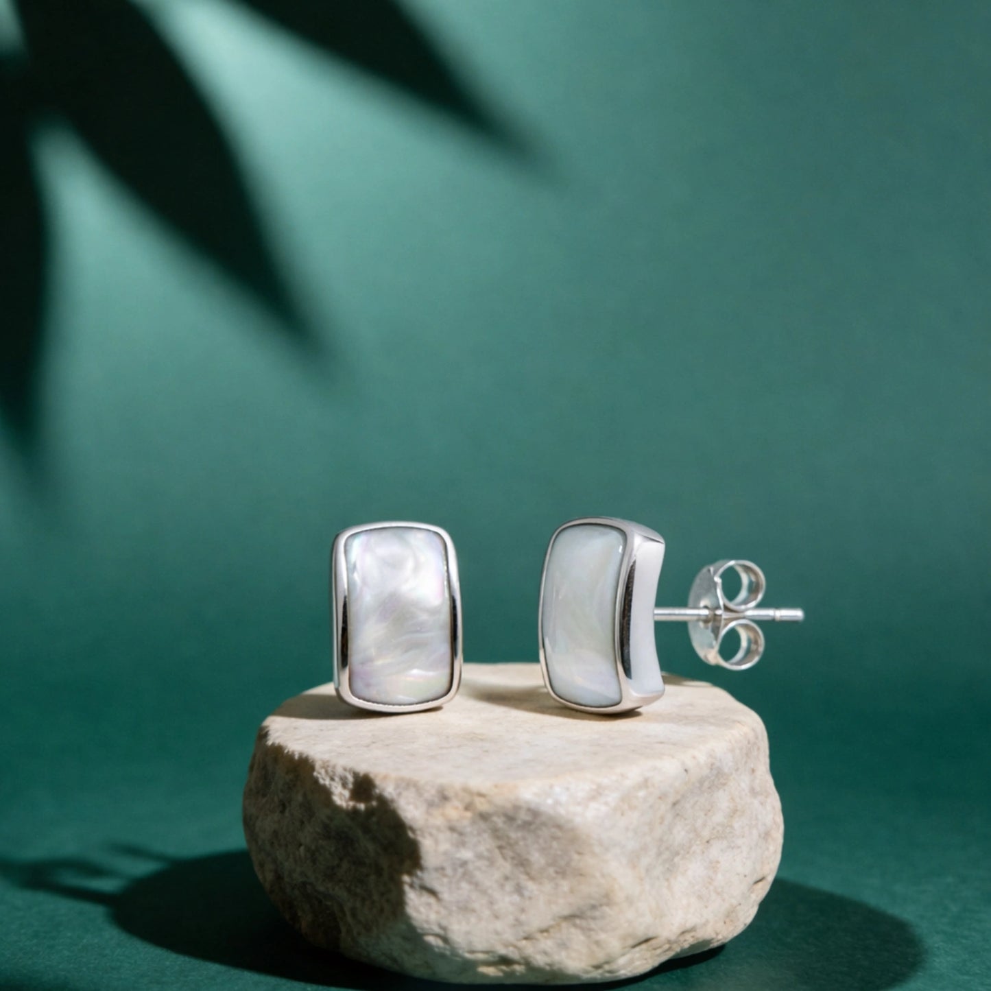 Luna Pearl Square Stud Earrings image 0
