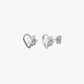 Pearl Heart Leaf Stud Earrings image 2