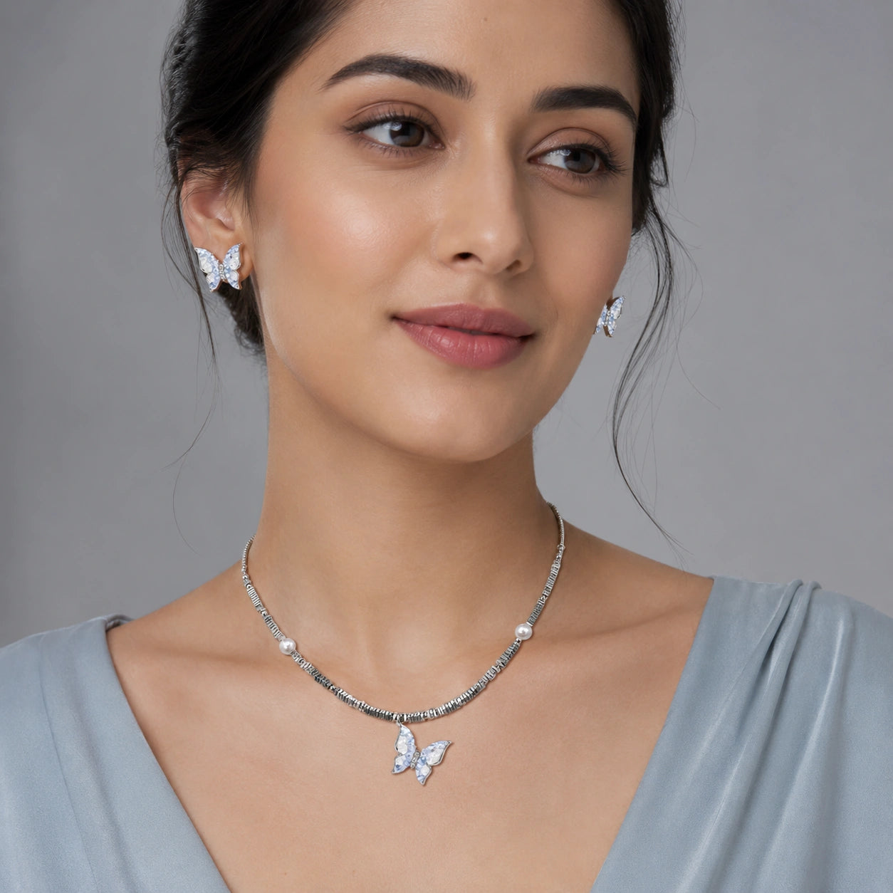 ALENCIA Azure Blossom Crystal &amp; Pearl Jewelry Set image 11