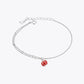 Silver Red Bead Charm Bracelet image 2