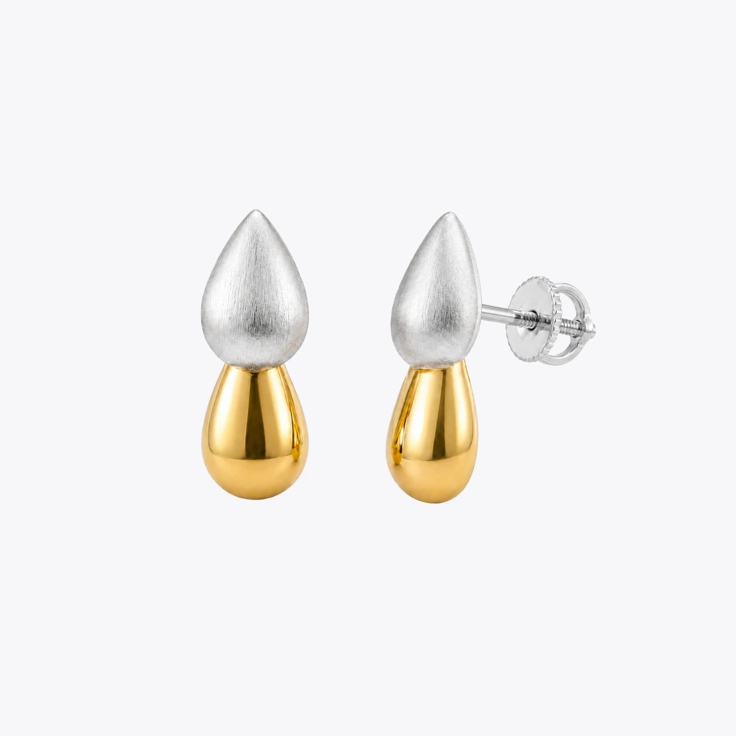 Dual-Tone Teardrop Statement Earrings image 2