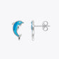 Ocean Dolphin Blue Stud Earrings image 2