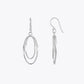 Silver Oval Loop Drop Earrings image 2