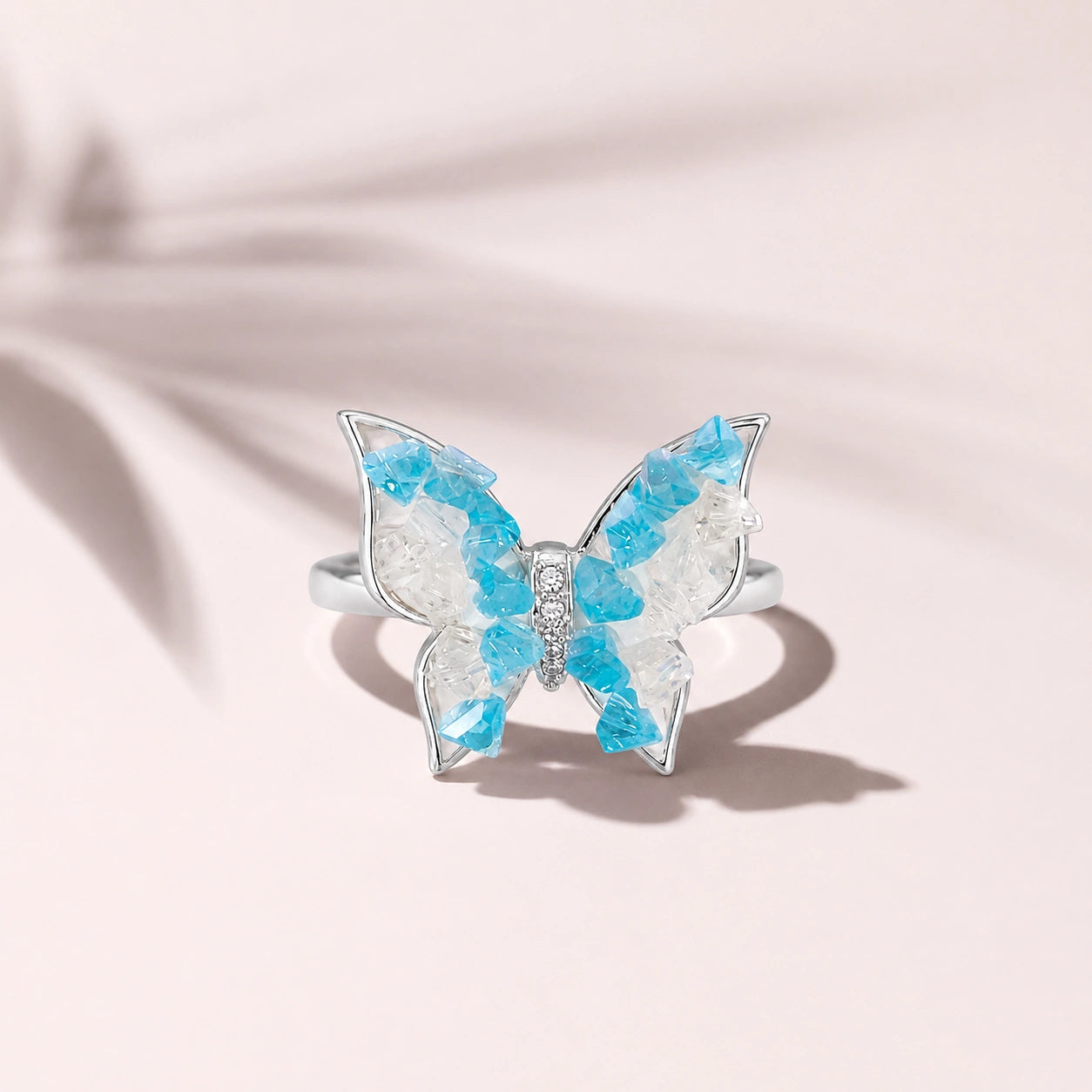 Butterfly Crystal Wing Ring – 3 Colour Variations image 0