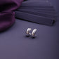 Chunky Silver Huggie Hoop Earrings image 0