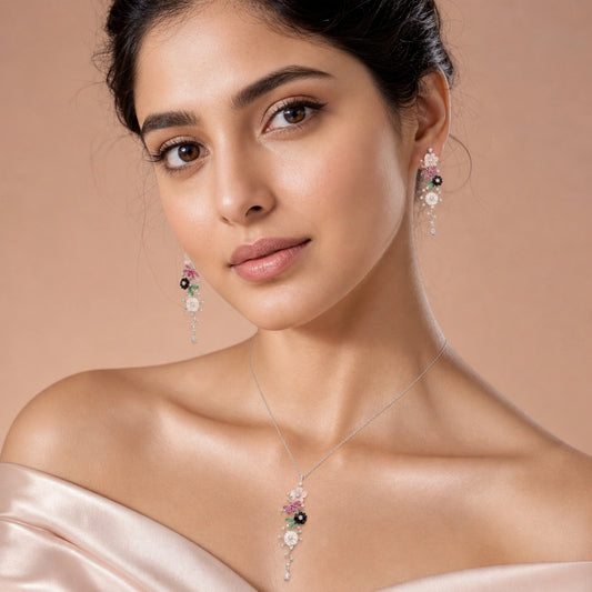 Alencia Floral Cascade 925 Silver Set image 1