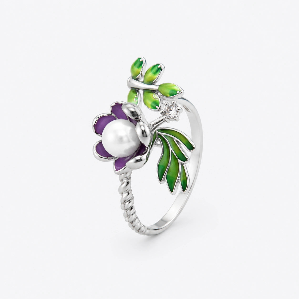 Emerald Bloom Floral Statement Ring image 2