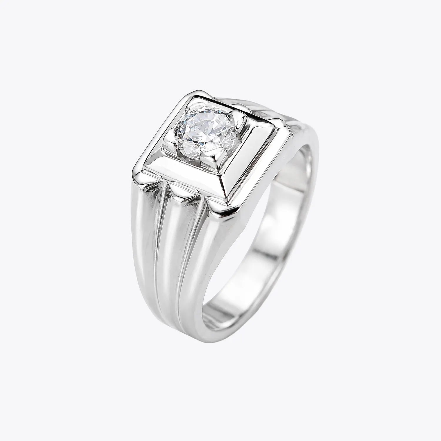 The Alencia Urban Tiered Solitaire Silver Ring image 2