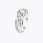 The Alencia Urban Serenade Textured Tri-Stone Bypass Ring image 2