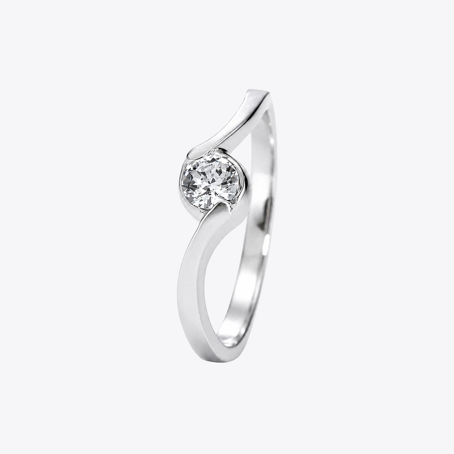 The Alencia Urban Serenade Bypass Solitaire Ring image 2