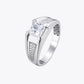 The Alencia Urban Grid Solitaire Silver Ring image 2